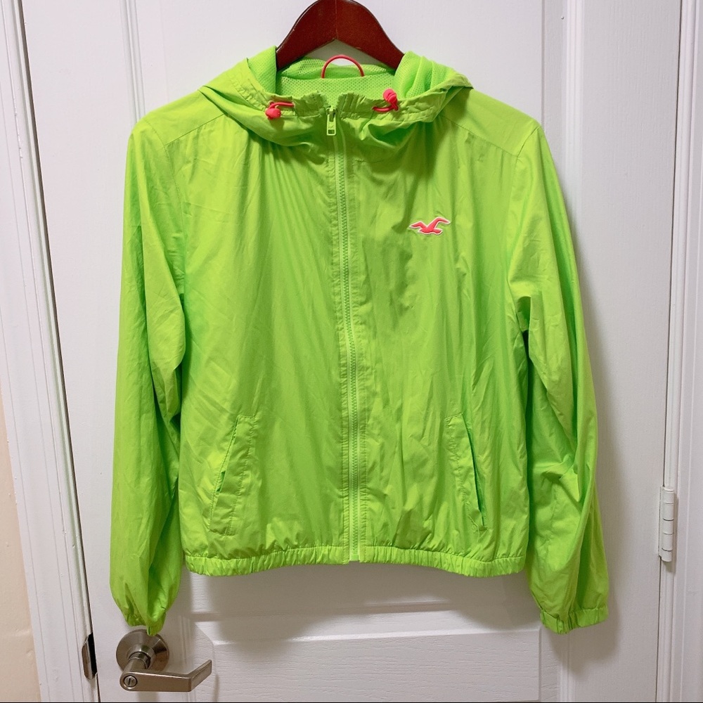 Hollister fluorescent green jacket